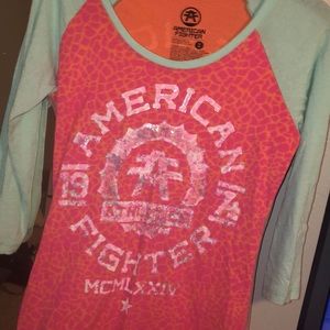American fighter quarter sleeve shirt